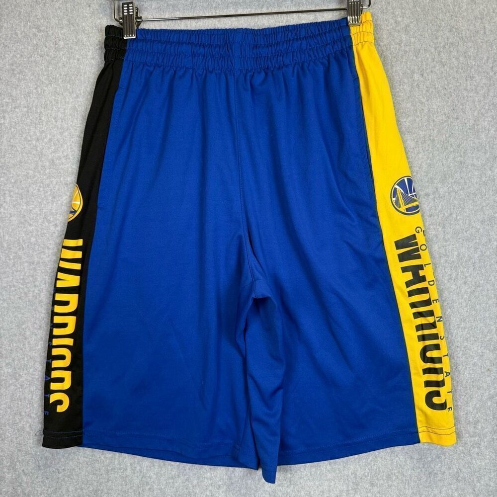 Golden State Warriors Basketball Shorts Mens Medium Blue NBA Spell Out Sides